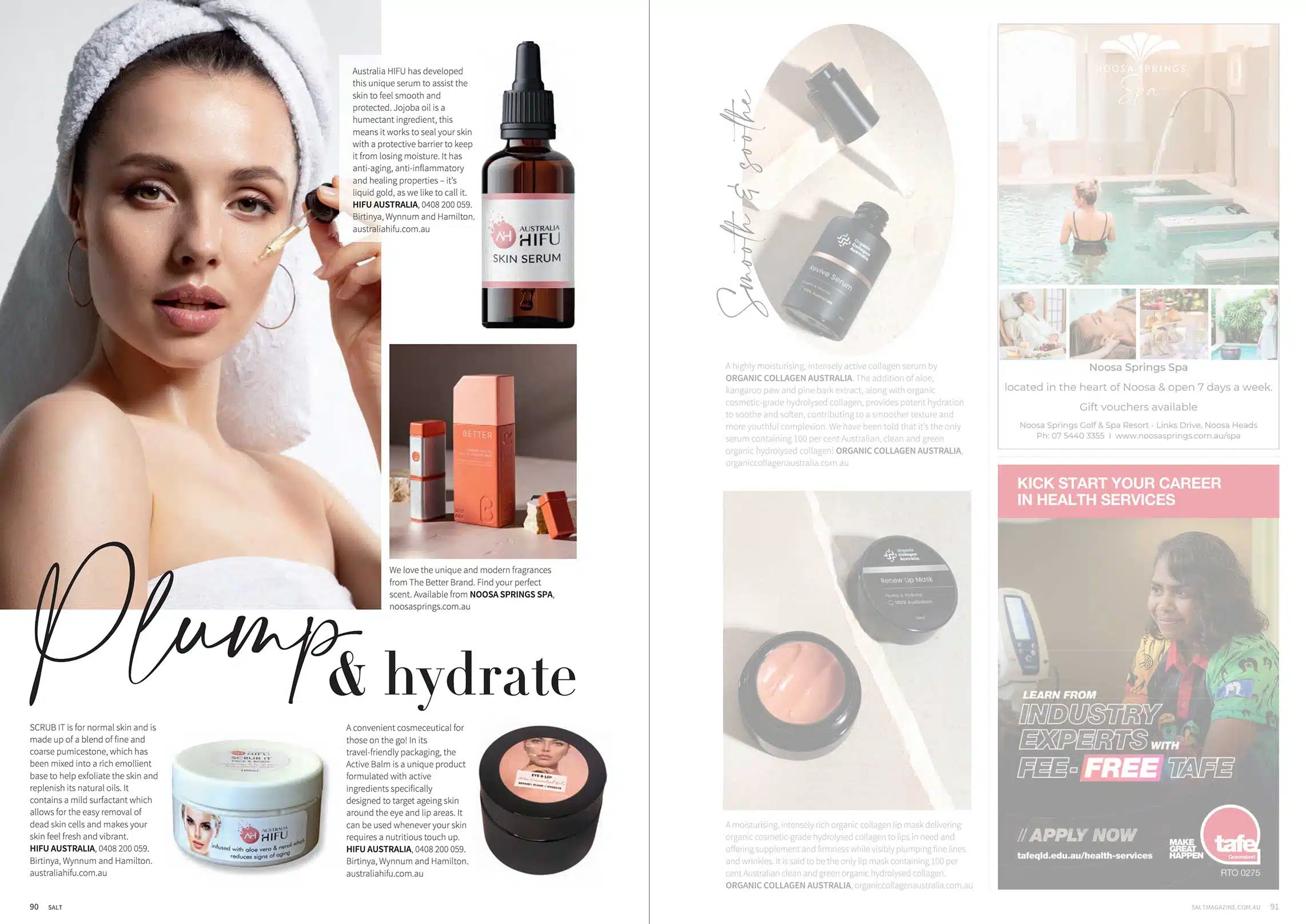 Australia HIFU products feature page in Salt Magazine Spring 2023 edition