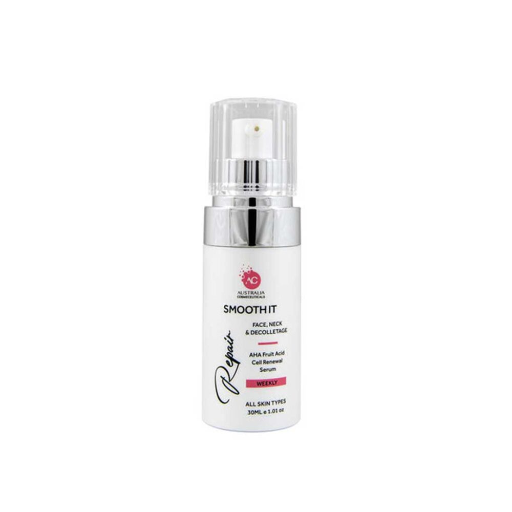 Smoothit facial serum bottle on white background